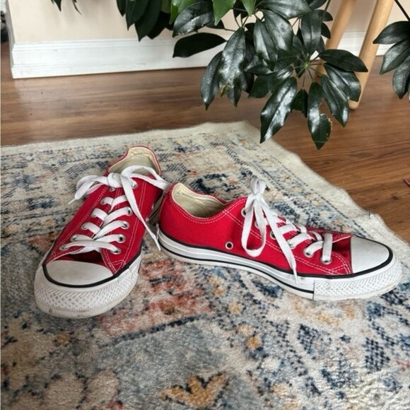 Red Canvas Converse - Picture 3 of 4